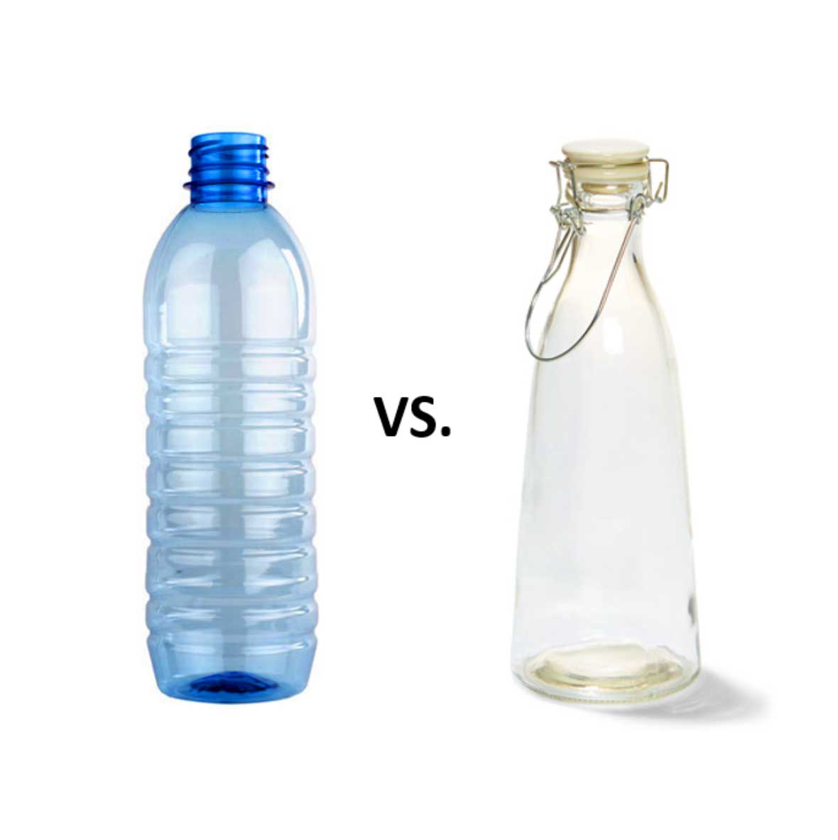 glass bottle vs plastic bottle